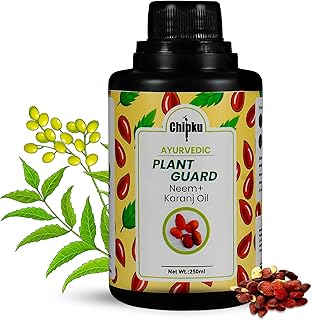 Chipku Ayurvedic Plant Guard 250ml Neem Oil + Karanj Oil Spray Formulation Concentrate | 100% Organic Plant Protector | Powerful Pest Control for Indoor & Outdoor Use For Making 50 Neem Spray Bottles