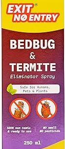 EXIT NO ENTRY Bed Bug & Termite Spray - 250ml | 100% Non-Toxic And Ready-To-Use Insect Repellent Spray For Home | Safe For Plants, Pets & Humans