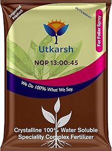 Utkarsh NOP 13 00 45 - Potassium Nitrate, NPK Fertilizers for Plants Growth & Healthy Home Garden | 100% Water Soluble Powder, Growth Boost for Fruits and Flower (900 gm; Pack of 1)