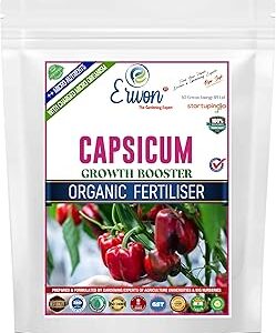 Erwon® Capsicum Growth Booster, Premium Essential Powerful Organic Fertilizer for Overall Growth of Capsicum Plants, with Charged Micro-organism and ++ Micronutrients (900 gm)