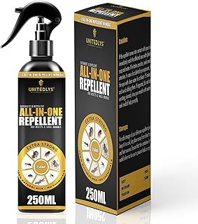 Unitedlys All in One Pest Repellent Spray 250ml | Natural Non-Toxic Formula | Easy Application | Effective Pest Control for Ants, Cockroach, Lizard, Bed Bugs & Spider | Pest control spray for home