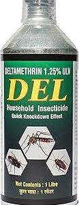 Katyayani Del | Deltamethrin 1.25% ULV Insecticide | Fast-Acting Household & Outdoor Pest Control | Effective Against Flying & Crawling Insects | Indoor & Outdoor Use 1L