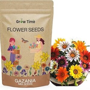 Growtime Gazania Mix Flower Seeds, Flower Seeds for Home Gardening, Flower Planting Seeds for Kitchen, Gazania Mix Seeds (Pack of 50 Seeds)