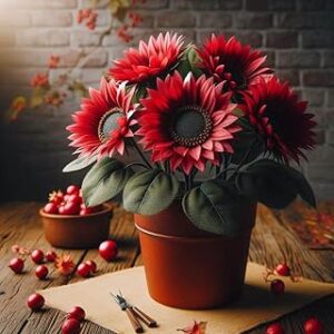 50+ Seeds- Hybrid Red Sunflower Seeds For Home Garden- Fast Growing Hybrid Seeds.