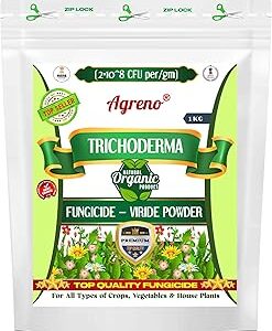 Agreno® Trichoderma Fungicide - Viride Powder for Plants (2 x 10^8 CFU per Gram) Bio Fungicide - Prevents Fungal and Bacterial Diseases in Plants. (1 kg)
