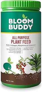 BloomBuddy All Purpose Plant Feed Fertilizer Manure for Plant 1kg Granules – NPK-Rich Growth Promoter with Micro & Macro Nutrients | Fertilizer for Plants Home Garden, Pot Plants, Indoor Plant Food