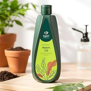Kyari Neem Oil for Plants 500 ml | Cold-Pressed Organic Neem Oil Spray Concentrate | Natural Pesticide for Plants | Plant Protection Spray for Insects, Mites & Fungi