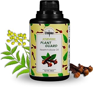 Chipku Ayurvedic Plant Guard 250ml Neem Oil + Clove Oil Spray Formulation| 100% Organic Plant Protector | Powerful Pest Control for Indoor & Outdoor Use For Making 50 Neem Spray Bottles