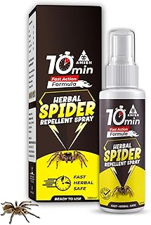 Amish Herbal Spider Spray 100 ml Pack Of 1 |10 Minutes Formula |Removes Entire Spider colony|Powerful 100% Organic No Chemical Spider Repellent Spray for Home Office & Garden Long Lasting Protection