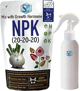Shiviproducts NPK 20 20 20 fertilizer mixed with Root Growth Hormone for Home Garden Plants Growth and Flowering (1.9 Kg) | Free spray bottle 200ml