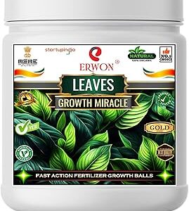 Erwon® Leaves GROWTH MIRACLE Fertilizer, Fast Action Organic Granules for rapid Overall Healthy Growth of all types of Leafy Plants. (200 gm)