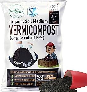 Shiviproducts Organic Vermicompost (Earthworm Castings) Organic fertilizers for plants(900gm) | Essential Manure for Home Garden Plants