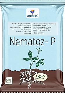 Utkarsh Verticillium Chlamydosporium | Pochonia Chlamydosporia 1.0% W.P 2 x 10^6 CFU/gm min. for Plants, Crops and Home Gardening - Nematoz-P (250 gm; Pack of 1)