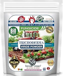 Sansar Green® Trichoderma Fungicide - Viride Powder for Plants (2 x 10^8 CFU per Gram) Bio Fungicide - Prevents Fungal and Bacterial Diseases in Plants. (1800 gm)
