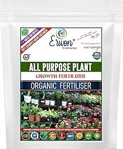 Erwon® All Purpose Plant Growth Fertilizer Premium Essential Powerful Organic Fertilizer for Overall Growth of All Purpose Plants, with Charged Micro-organism and ++ Micronutrients (900 gm)