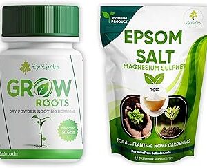 Go Garden Grow Roots Rooting Hormone For Plants Cuttings + 900G Epsom Salt Magnesium Sulphate For Plant Combo, Powder