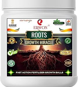 Erwon® Roots GROWTH MIRACLE Fertilizer, Fast Action Organic Granules for rapid Overall Healthy Growth of all types of Plants. (900 gm)