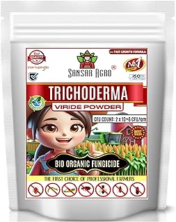 Sansar Agro® Trichoderma Fungicide - Viride Powder for Plants (2 x 10^8 CFU per Gram) Bio Fungicide - Prevents Fungal and Bacterial Diseases in Plants. (900 gm)